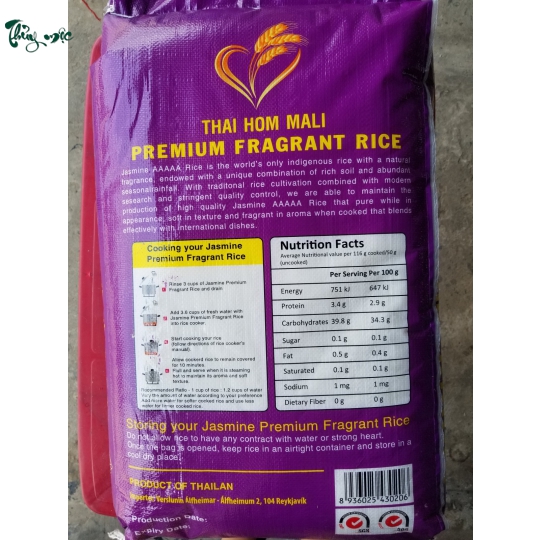 Gạo Thai Hom Mali túi 20kg